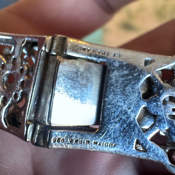 Judith Ripka Elegant Silver Floral Cuff Bracelet - Picture 3 of 4